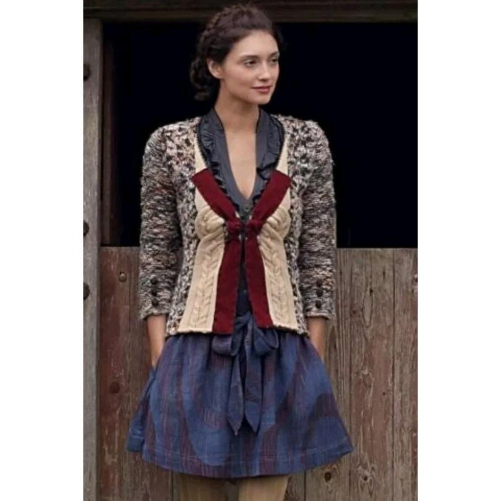 Anthropologie Field Flower Web And Loom Knit Cardigan Sweater Size S
